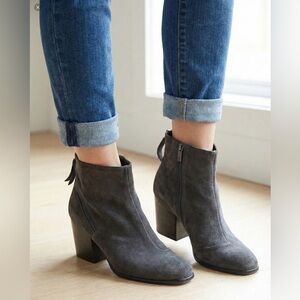 ALBERTO FERMANI Genuine Suede Leather Charcoal Grey Ankle Booties US Sz 9